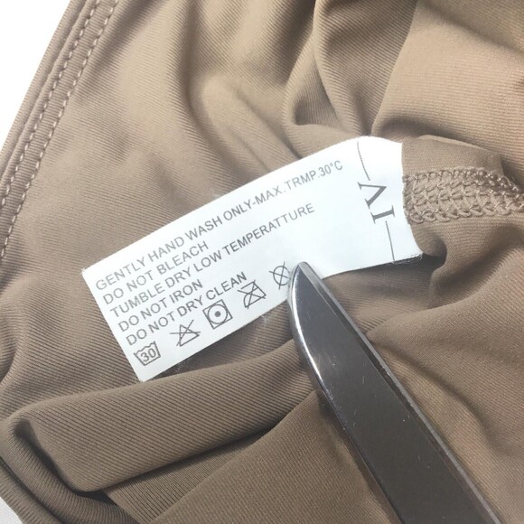 IV Brown Drawstring Ruched Mini Skirt Attached Shorts Skort Women's XL - Picture 12 of 15